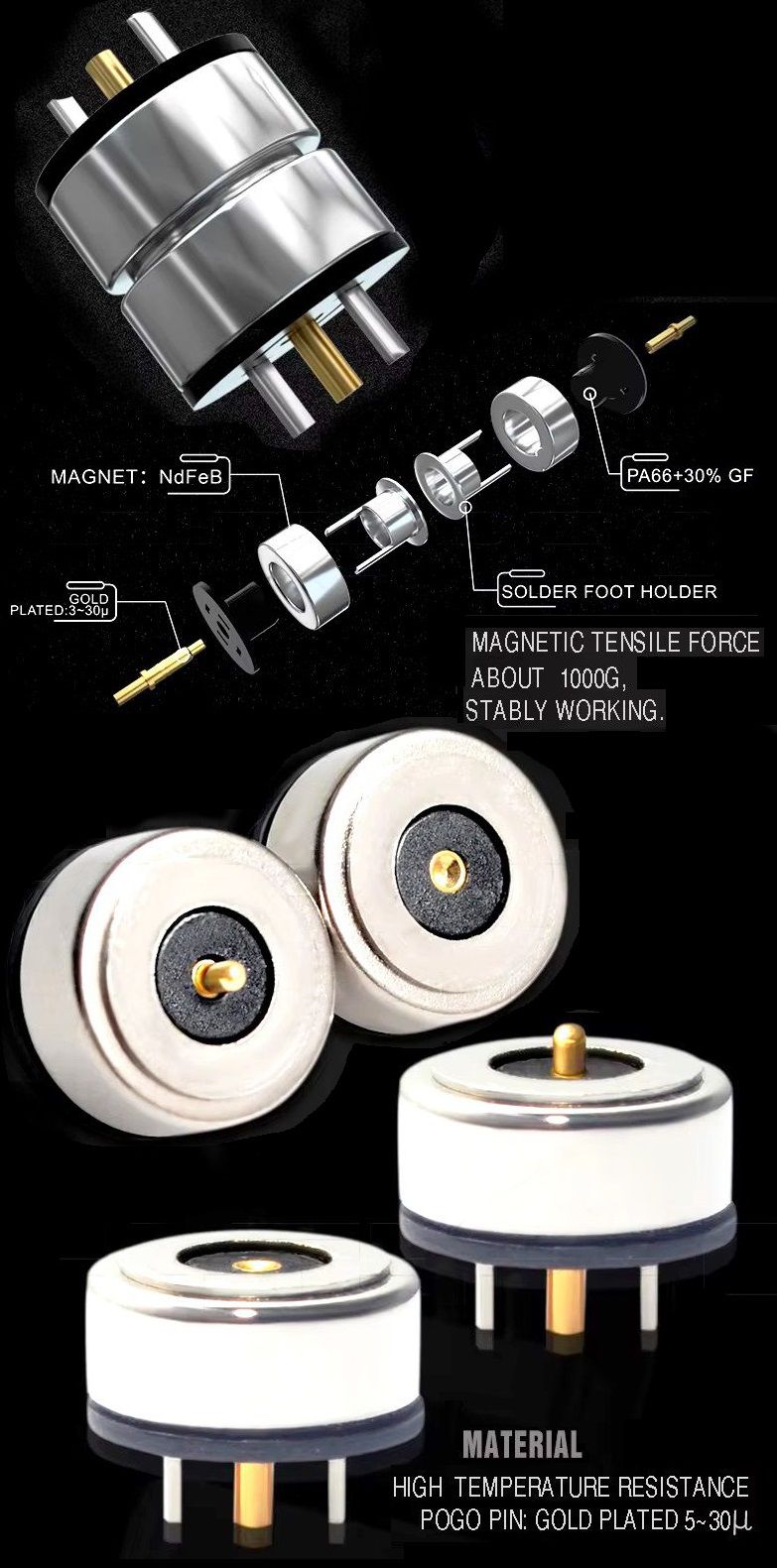 Conectores Magnéticos, 10mm-5A